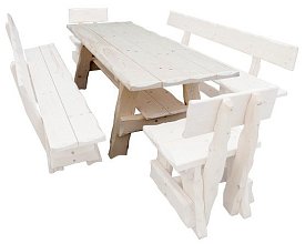 Zahradní stůl ze smrkového dřeva, lakovaný 200x80x83cm - Bělený lak