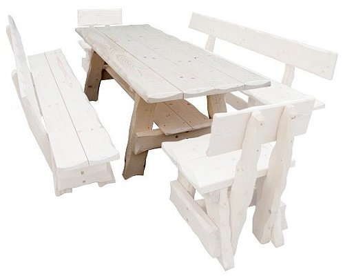 Zahradní stůl ze smrkového dřeva, lakovaný 200x80x83cm - Bělený lak