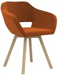 Čalouněné křesílko Belen Wood - Růžová