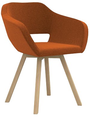 Čalouněné křesílko - Belen Wood - Bílá