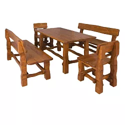 MAX - zahradní set z masivního olšového dřeva, lakovaný - Rustikal