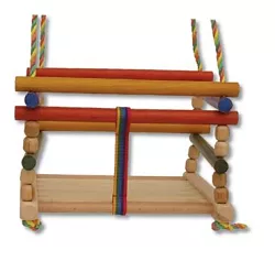 Dětská houpačka z masivního bukového dřeva 32x32x10cm - Přírodní - POSLEDNÍ KUS