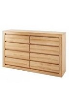 Komoda zásuvková z přírodního buku 150x41x90cm - Buk bělený