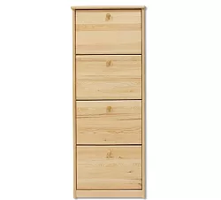 Botník s výklopnými zásuvkami z masivní borovice 57x29x150cm - Šedá