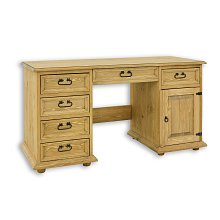 Psací stůl z masivní borovice 150x78x60 cm - Rustikal - jasný vosk