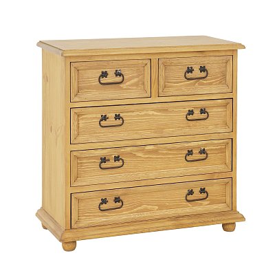 Komoda zásuvková z masivní borovice 90x89x43 cm - Rustikal