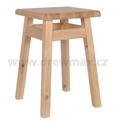 Dřevěný taburet v.45cm - Surový