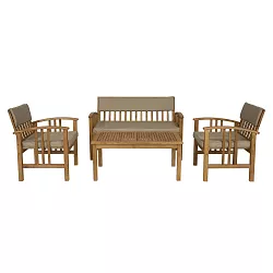 BELLA - zahradní set nábytku, stůl+lavice+2x židle Ořech