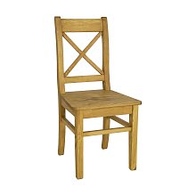 Židle z masivní borovice - 46x97x51cm - Rustikal - světlý vosk