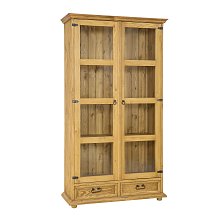 Vitrína z masivní borovice 107x195x43cm - Rustikal