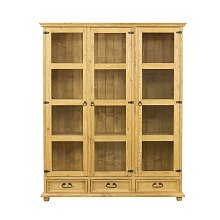 Vitrína z masivní borovice 160x195x43cm - Rustikal