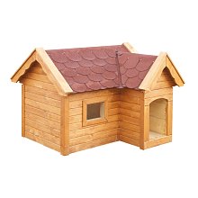 Psí bouda BRUNO LUX z masivního smrkového dřeva 160x170x130cm - Týk