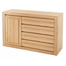 Komoda kombinovaná z přírodního buku 140x41x90cm - Bělený