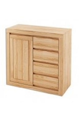 Komoda kombinovaná z přírodního buku 90x41x90cm - Bělený