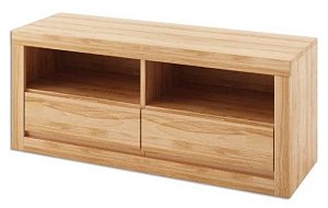 Televizní stolek RV401 z přírodního buku 120x41x50cm - Bělený