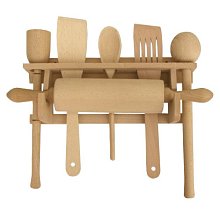 Kuchyňské doplňky závěsné z bukového dřeva 20x20x35cm