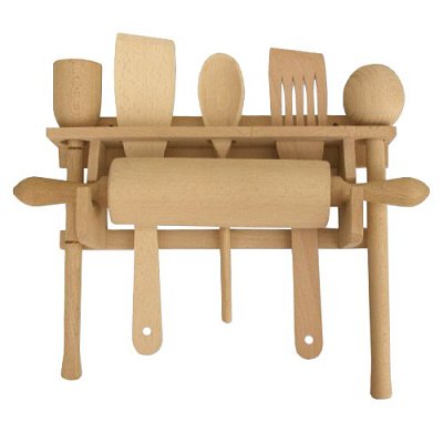 Kuchyňské doplňky závěsné z bukového dřeva 20x20x35cm