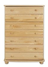 Komoda zásuvková z masivní borovice 85x42x125cm - Borovice - SUROVÁ