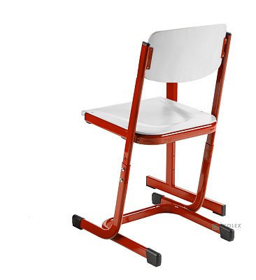 Školní židle SAXANA WOOD - v. 43 až 51 cm - Červená/Bílá