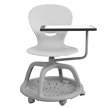 Židle NEWS 3.0 s otočnou základnou a psací podložkou - Bílá