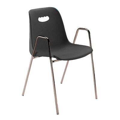 Židle D18-2, rám s područkami - Černá