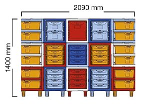 Kompletní složená sestava 3x3 s rohovými šuplíky