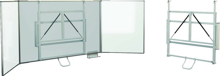 Stojan s plynovými pružinami a skrytým pojezdem