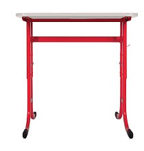 Školní stůl TITAN PLUS jednomístný bez košíku - v. 59 až 82 cm - Červená/Bílá