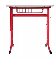 Školní stůl TITAN PLUS jednomístný s košíkem - v. 59 až 82 cm - Zelená/Bílá