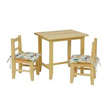 Dětský jídelní set z masivní borovice - Dub