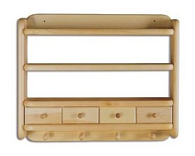 Police s věšáky 50x10x40cm - Borovice