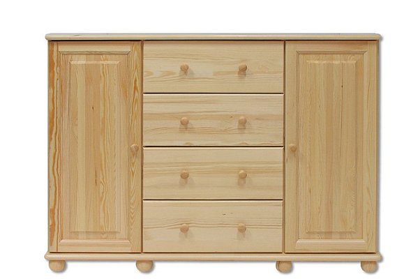 Komoda kombinovaná z masivní borovice 138x47x100cm - Borovice