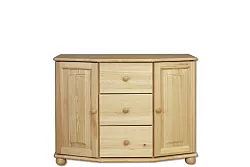 Komoda kombinovaná z masivní borovice 100x47x78cm - Šedá