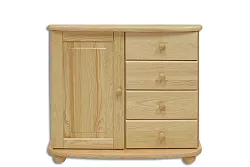 Komoda kombinovaná z masivní borovice 85x42x76cm - Šedá