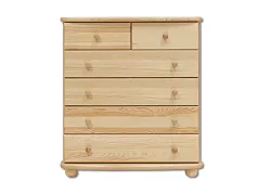 Komoda zásuvková z masivní borovice 85x42x92cm - Šedá