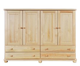 Komoda kombinovaná z masivní borovice 165x42x125cm - Borovice