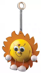 Figurka sluníčko na pružince z masivní borovice výška 13cm