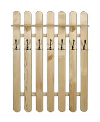 Věšáková stěna z masivní borovice 81x22x102cm - Ořech