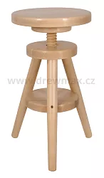 Dřevěný taburet s výškovým nastavením 30x30x60cm - Buk