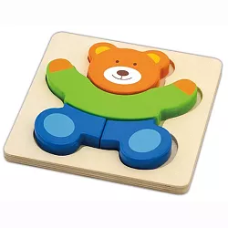 Dřevěné puzzle - Medvídek - 4 dílky