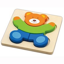 Dřevěné puzzle - Medvídek - 4 dílky