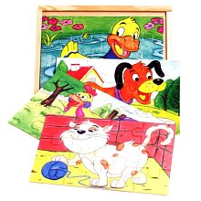  Dřevěná sada puzzle - Kachna