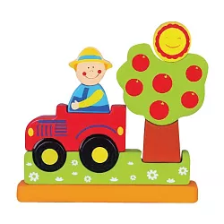 Dřevěné magnetické puzzle - Farma
