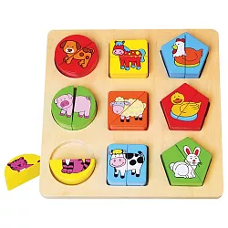Dřevěná skládačka - Farma - 18 dílků