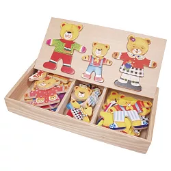 Dřevěná oblékací hra - 3 medvídci