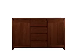 Komoda kombinovaná z masivní borovice 133x40x85cm - Šedá