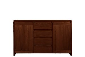 Komoda kombinovaná z masivní borovice 133x40x85cm - Dub