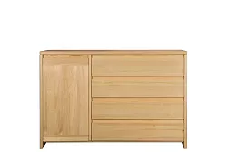 Komoda kombinovaná z masivní borovice 133x40x85cm - Šedá