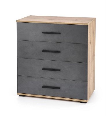 Komoda 77x40x82cm - Šedá/dub rustikal (votan)