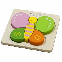 Dřevěné puzzle - Motýlek - 5 dílků